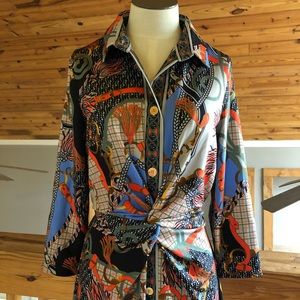 Classic colorful Gretchen Scott dress with collar